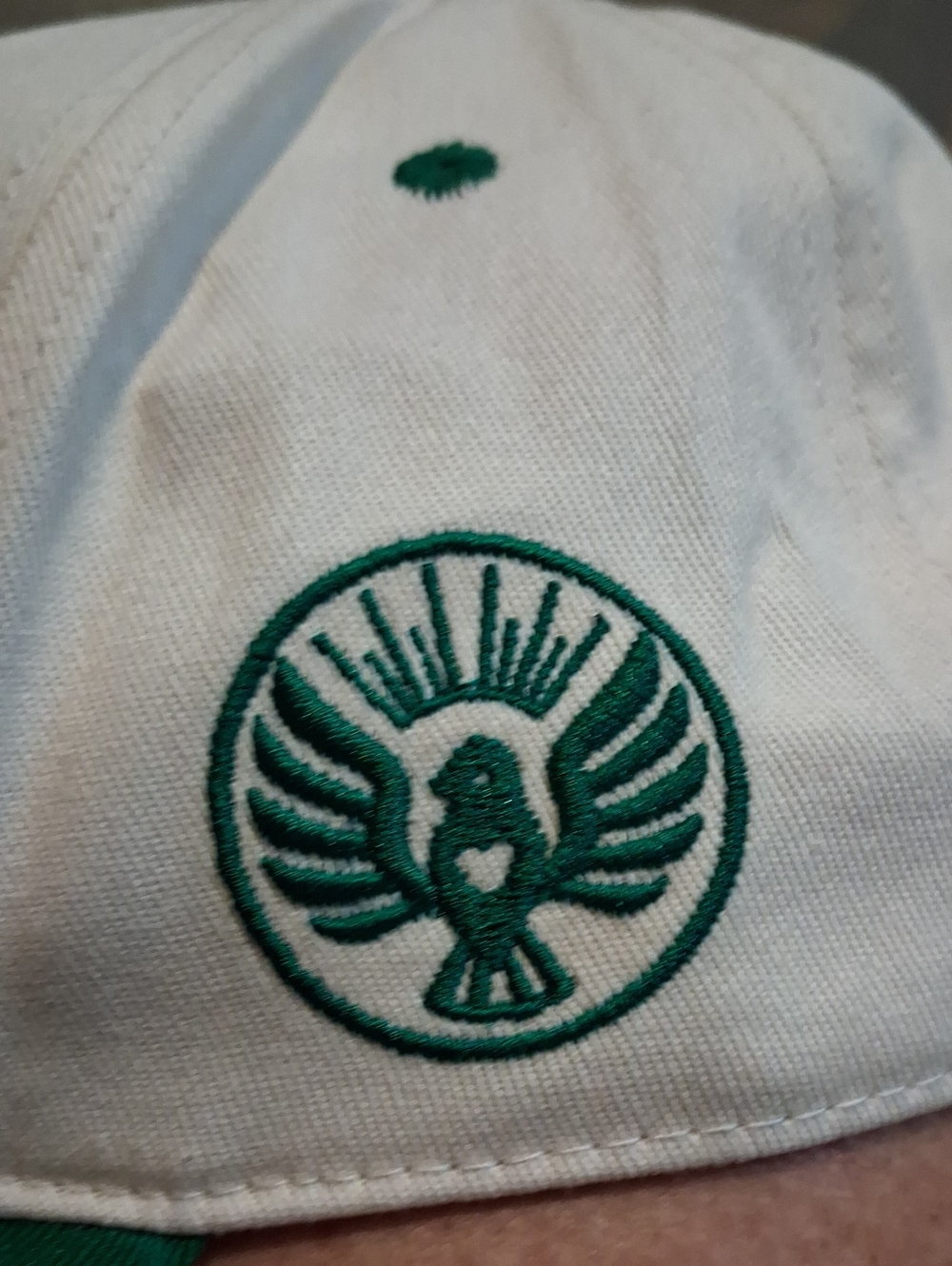 White and Green 'ORGANIC' Embroidered Trucker Hat - Picture 3 of 5